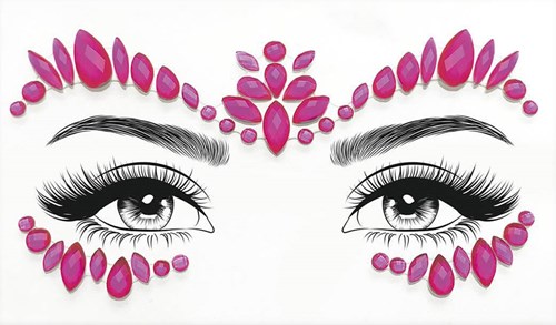 Neon UV Face Jewels Intense Pink
