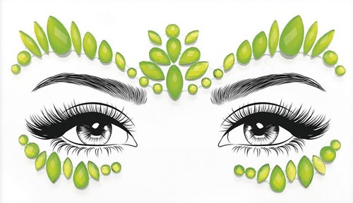 Neon UV Face Jewels Intense Green