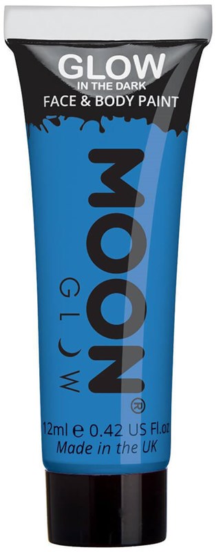 Glow in the Dark Gezicht en Body Schmink Blauw (12ml)
