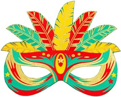 Embleem Masker Rood Geel Groen - 25x30cm