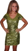 Jurkje Pailletten Diva Lime Groen