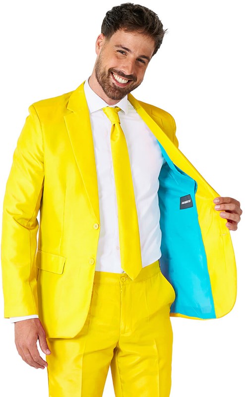 Herenkostuum Suitmeister Solid Yellow (binnenkant colbert)
