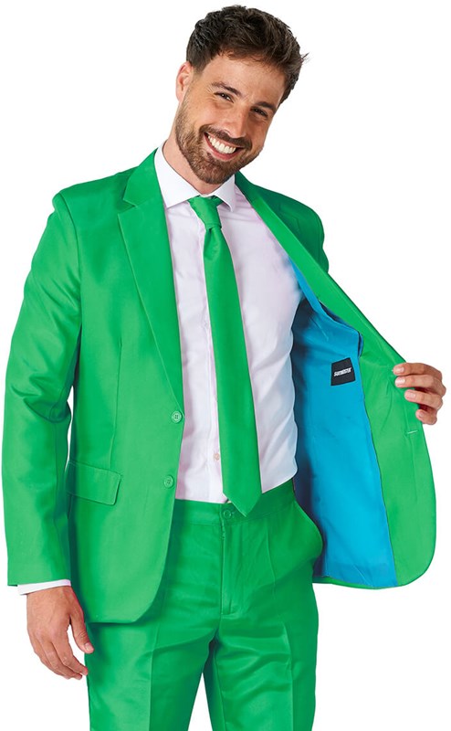 Herenkostuum Suitmeister Solid Green (binnenkant colbert)