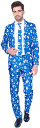 Herenkostuum Suitmeister Christmas Blue Snowman