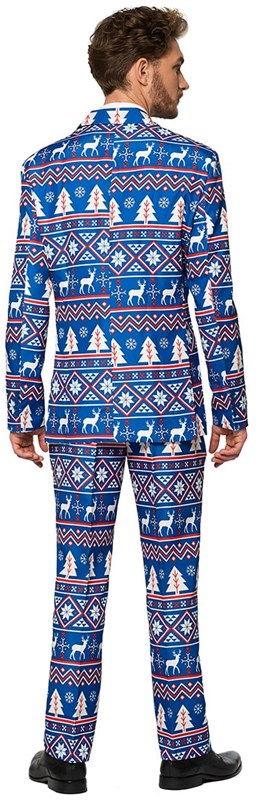 Herenkostuum Suitmeister Christmas Blue Nordic (achterkant)