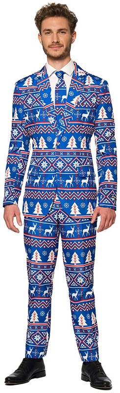 Herenkostuum Suitmeister Christmas Blue Nordic