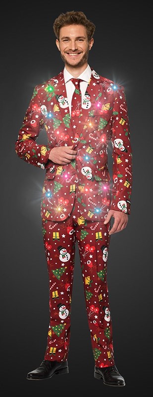 Herenkostuum Suitmeister Christmas Red Icons - Light Up (lichtgevend)