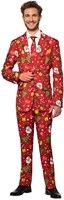 Herenkostuum Suitmeister Christmas Red Icons - Light Up
