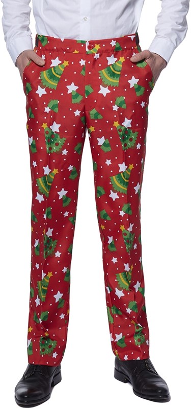 Herenkostuum Suitmeister Christmas Trees Stars Red (broek)