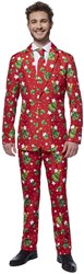 Herenkostuum Suitmeister Christmas Trees Stars Red