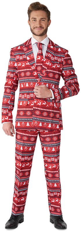 Herenkostuum Suitmeister Nordic Pixel Red