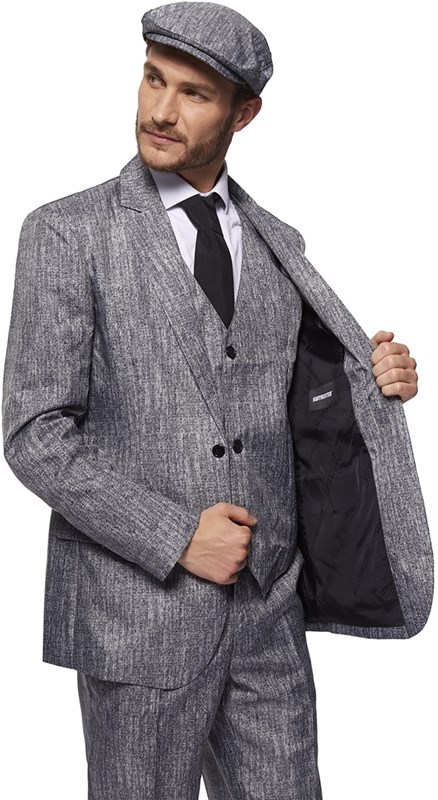 Herenkostuum Suitmeister 20's Gangster Grey (binnenkant colbert)