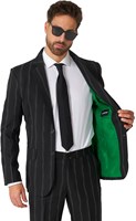 Herenkostuum Suitmeister Pinstripe Black GID (binnenkant colbert)