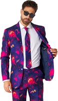 Herenkostuum Suitmeister Retro Neon Navy (binnenkant colbert)