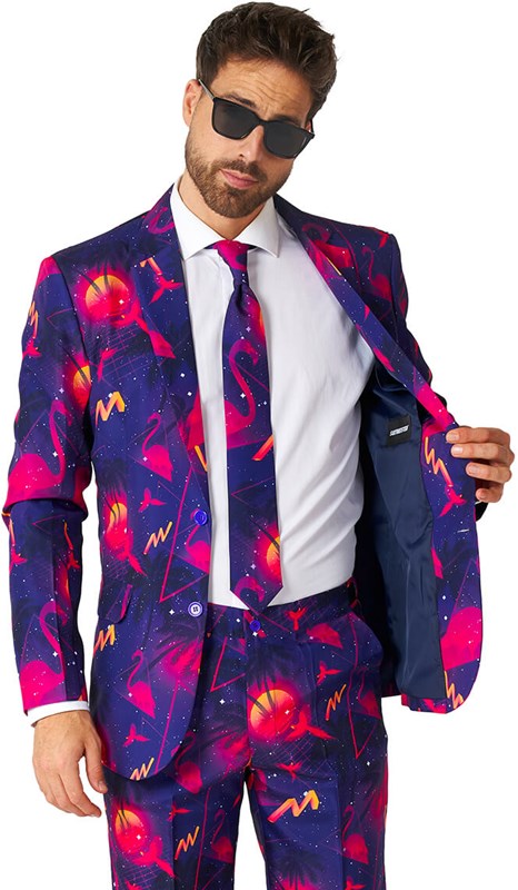 Herenkostuum Suitmeister Retro Neon Navy (binnenkant colbert)