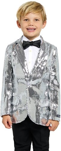 Suitmeister Glitter Jasje Zilver Kind