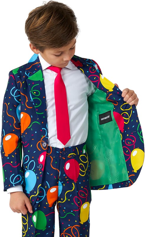 Kinderkostuum Suitmeister Confetti Balloons Navy (colbert binnenkant)