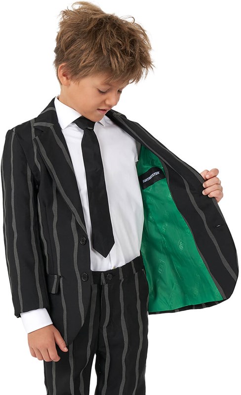 Kinderkostuum Suitmeister Pinstripe Black GID (colbert)