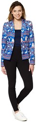 Dames Blazer Suitmeister Christmas Blue Nordic