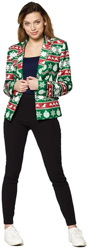 Dames Blazer Suitmeister Christmas Green Nordic
