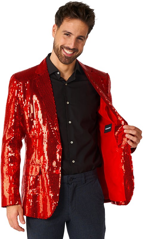 Suitmeister Glitter Jasje Rood (detail 1)