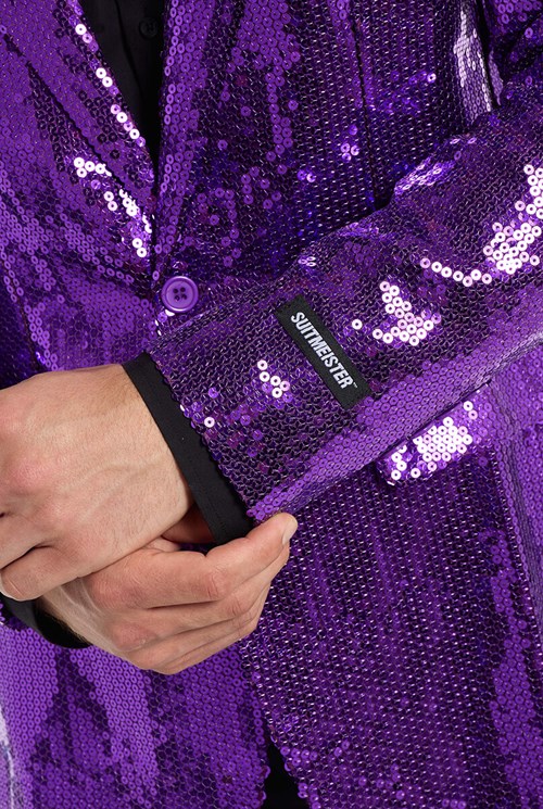 Suitmeister Glitter Jasje Paars (detail mouw)