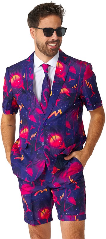 Herenkostuum Summer Suitmeister Retro Neon Navy (colbert)