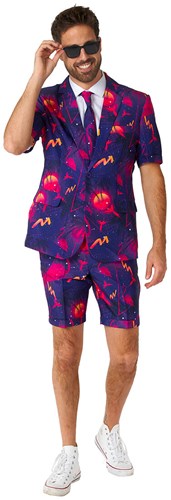 Herenkostuum Summer Suitmeister Retro Neon Navy