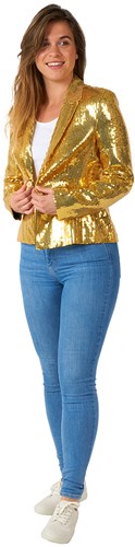 Dames Blazer Suitmeister Sequins Gold