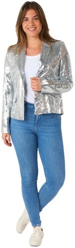 Dames Blazer Suitmeister Sequins Silver