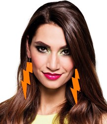 Oorbellen Eighties Flash Neon Oranje