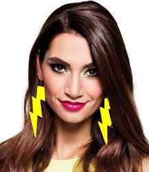 Oorbellen Eighties Flash Neon Geel