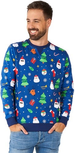 Kersttrui OppoSuits Festivity Blue