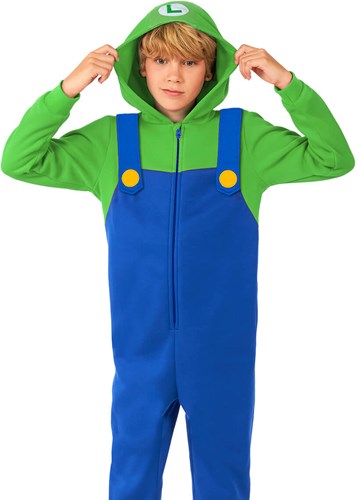 Kinder Onesie OppoSuits Luigi Super Mario Kopen