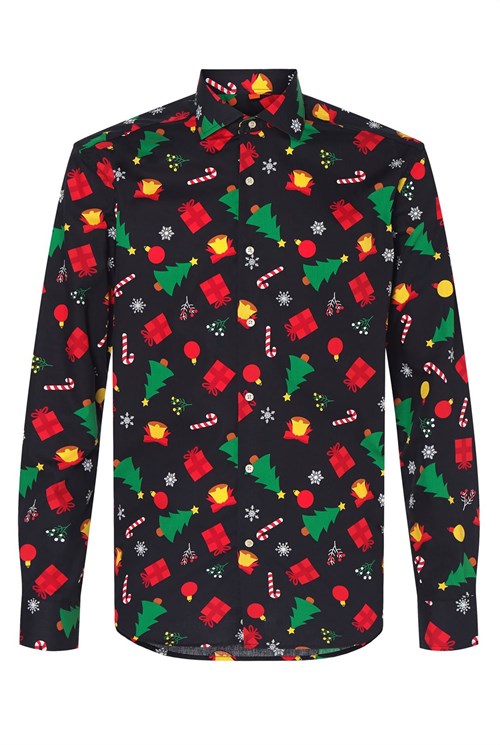 Overhemd OppoSuits Christmas Icons Black