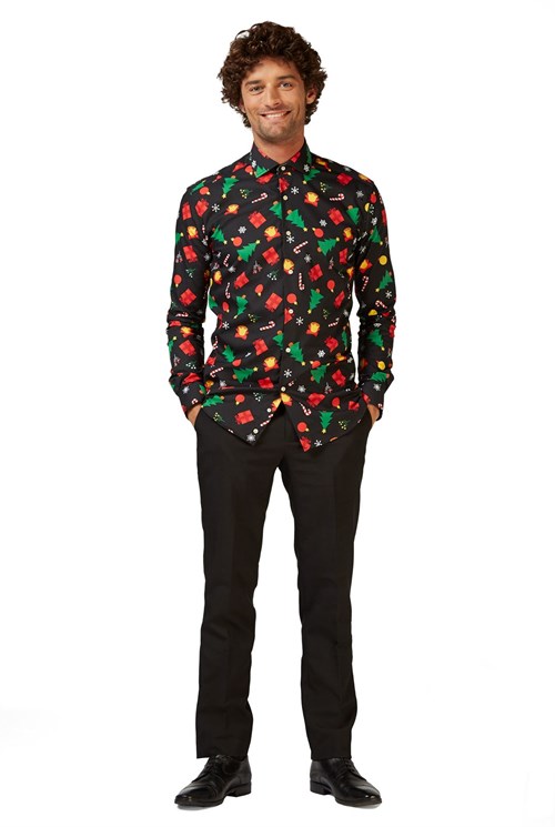Overhemd OppoSuits Christmas Icons Black-2