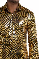 Overhemd OppoSuits Golden Geo Star (detail)