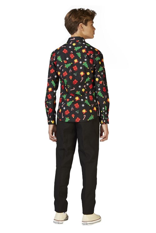 Overhemd OppoSuits Christmas Icons Black voor jongens-2