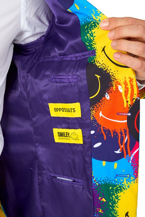 Herenkostuum OppoSuits Smiley ™ Drip (detail 2)