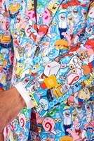 Herenkostuum OppoSuits Spongebob™ Frenzy (detail mouw)