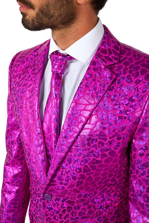 Herenkostuum OppoSuits Peppy Pink (detail colbert)