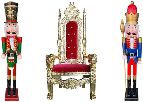Pakket 1 Kerstman Stoel met Notenkrakers Luxe