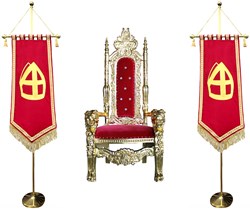 Pakket 1 Sinterklaas Stoel met Banners Luxe