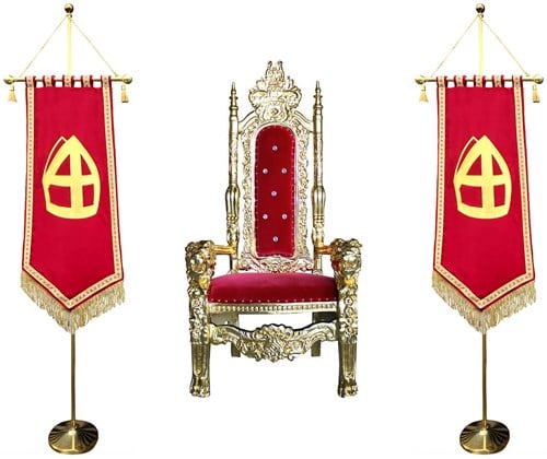 Pakket 1 Sinterklaas Stoel met Banners Luxe