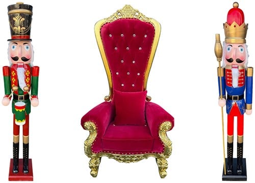 Pakket 2 Kerstman Stoel met Notenkrakers Luxe