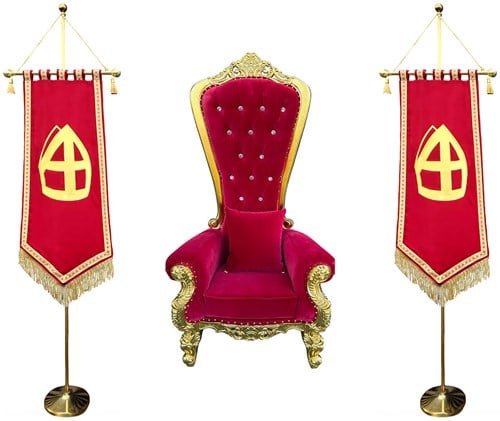 Pakket 2 Sinterklaas Stoel met Banners Luxe