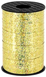 Cadeaulint Holografisch Goud 5mm Breed (225m)
