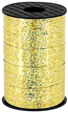 Cadeaulint Holografisch Goud 5mm Breed (225m)