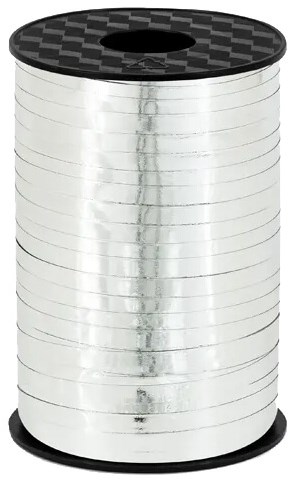 Cadeaulint Metallic Zilver 5mm Breed (225m)