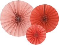 Decoratie Waaiers Rood (3st)